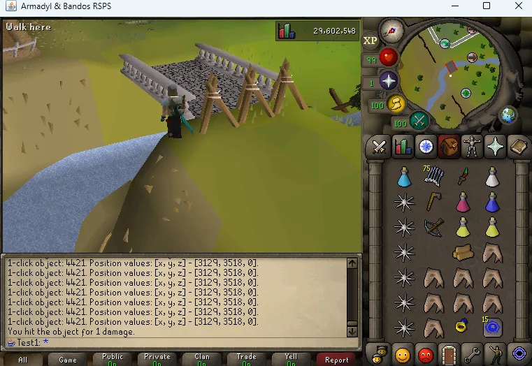 Destructible world objects and dynamic water in a Runescape Osrs Private Server