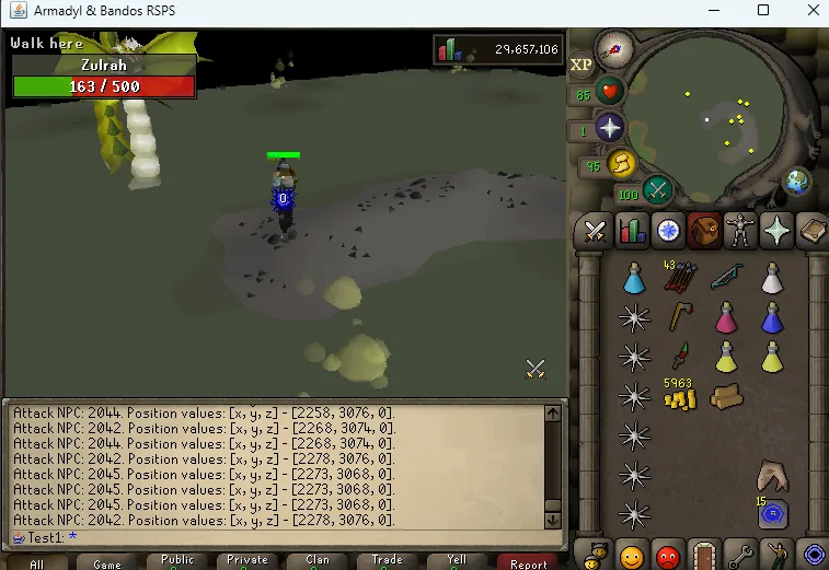 Zulrah boss fight in PVP RSPS, an OSRS RSPS